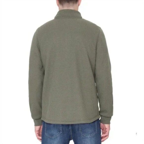 BC Clothing Men’s Fleece Lined Quarter Zip Waffle Pullover - Size Medium - New - Picture 4 of 9